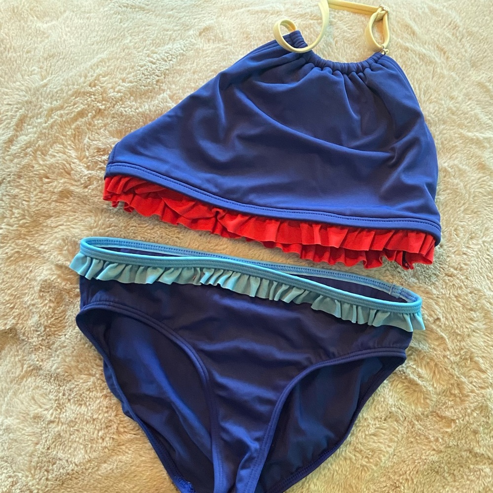 Lands End girls swim 2 piece size 12